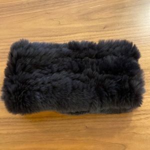 Real rabbit head ear warmer